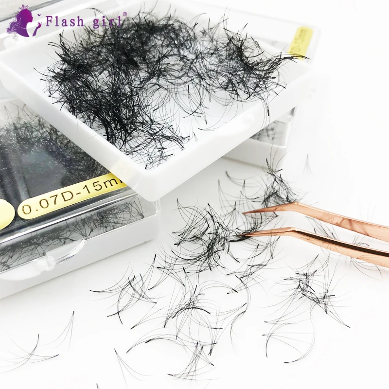 1000 Fans a box 3D 0.1 C D Russia Volume Lashes Bulk pre-made Lashes Eyelash extension with Personlized