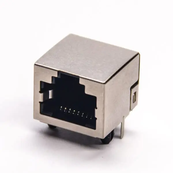Single Port RJ45 Connector LAN Shielded Jack 8p8c Through Hole with EMI
