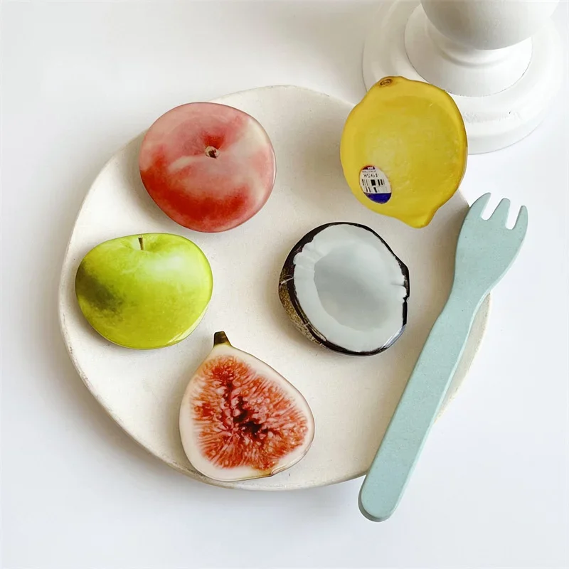 

Корейский глянцевый имитация фруктов, кокоса, лимона, инжира, расширяемый держатель для телефона Griptok, ручка, кольцо на палец, поддержка складного держателя розетки