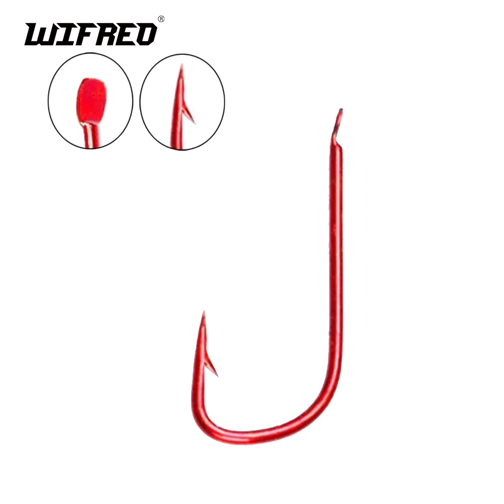 [ 100PCS/Lot ] Red Color Small Fish Hook Sabiki Barbed Fly Tying Hooks Tiny Size 0.5 0.8 1 2 3 4 5 6