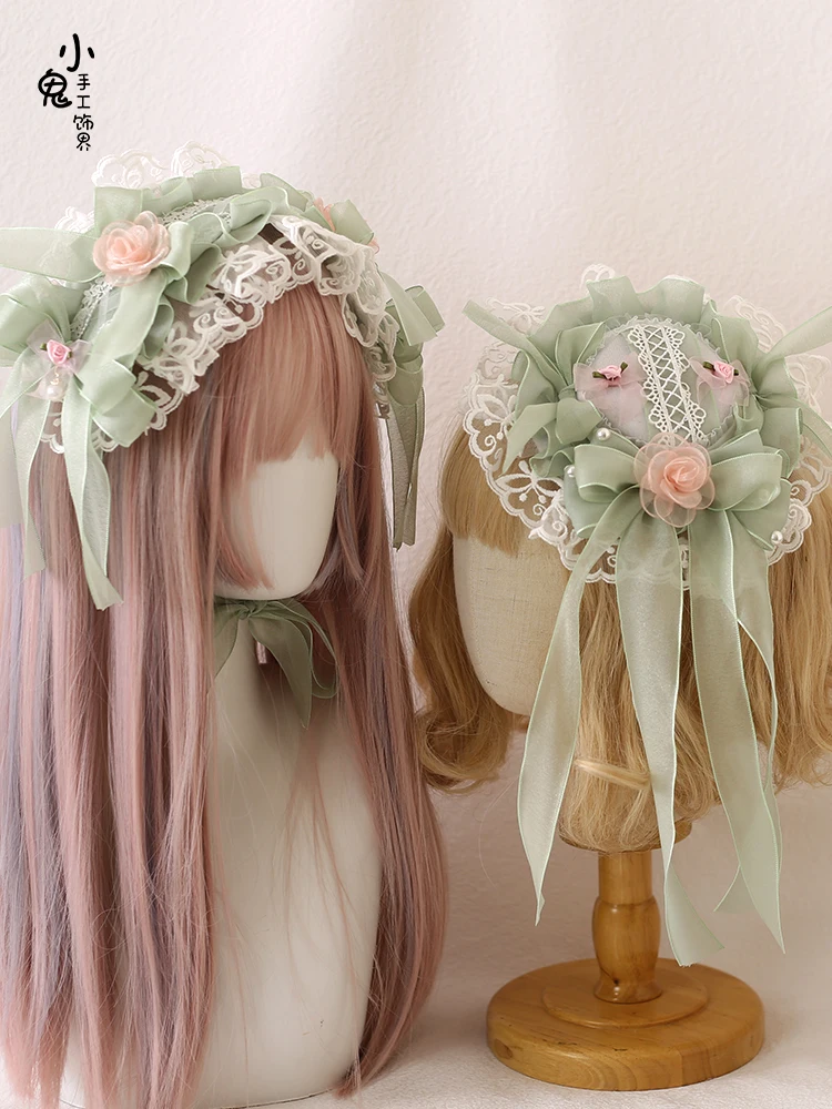 Original Lolita Ruo Grass Mood Limited Hair Band Lace Bow Kc Top Hat Oversleeves Flower Pill Barrettes