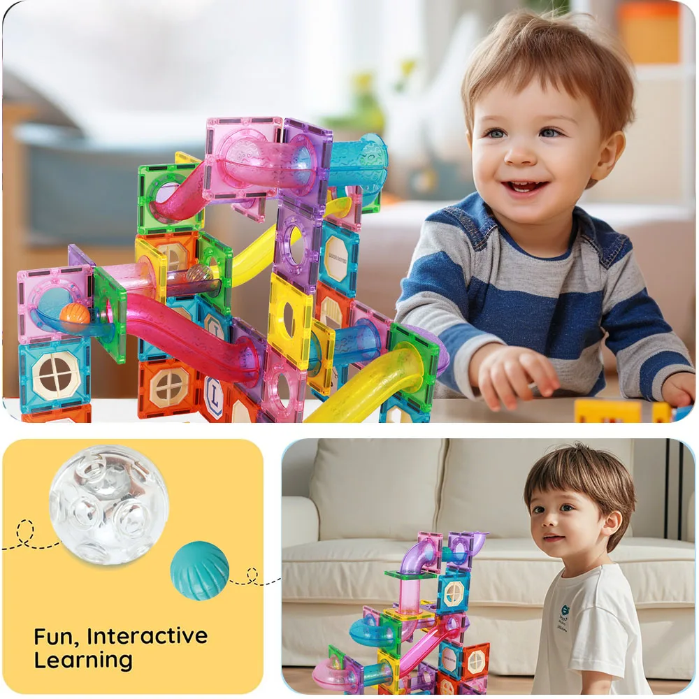 GIROMAG 10-110pcs Conjunto de construção de telhas e tubos magnéticos - STEM Brinquedos educativos de construção para crianças, meninos e meninas de 3 a 12 anos