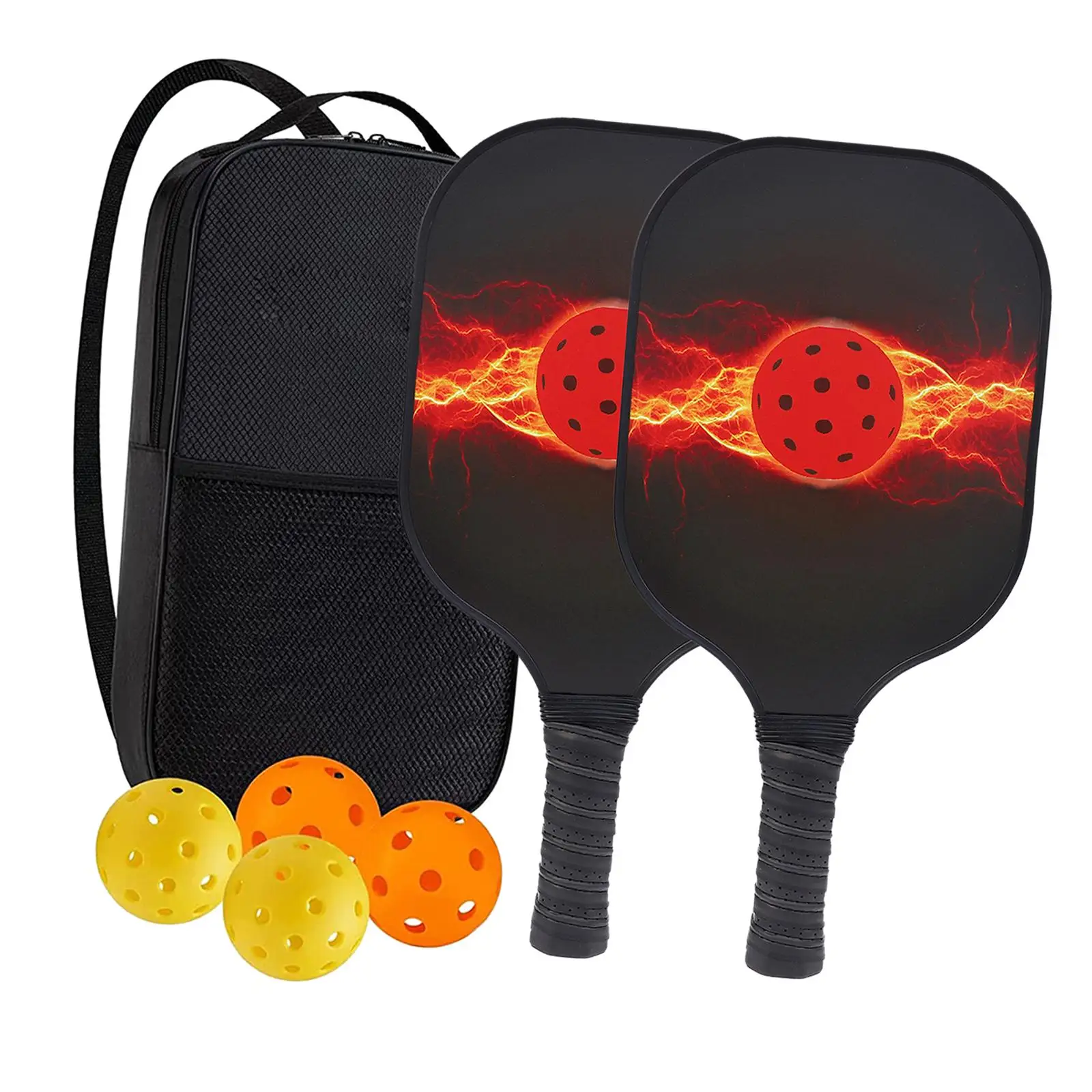 Raquetas de Pickleball, paletas de práctica de Pickleball, agarre cómodo, regalos, suministros deportivos profesionales con bolsa de tela Oxford, 4 bolas