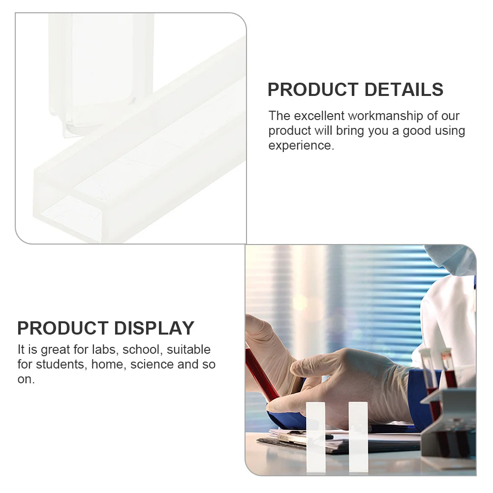 

3 Pcs Laboratory Cuvette Spectrophotometry Optical Spectrometer Cell Sample Glass Cuvettes for Labs