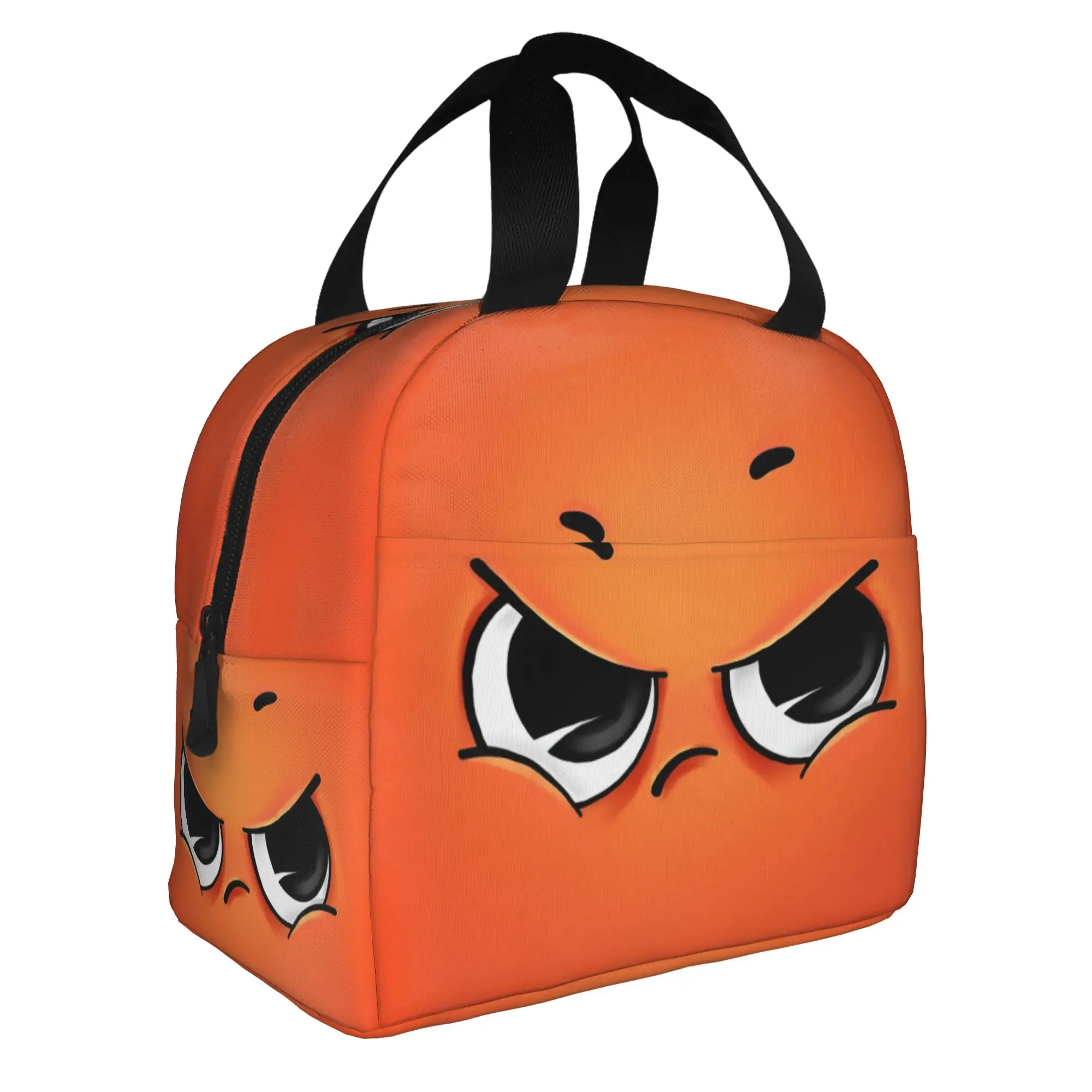 Funny Face Insulated Lunch Bags for Camping Travel Cute Cartoon Resuable Thermal Cooler Lunch Box Women Men