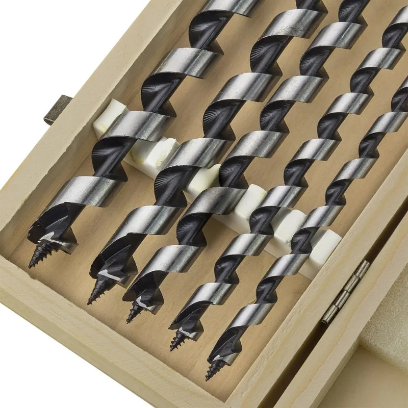 Extended auger bit set Imported 6-piece set Woodworking drilling