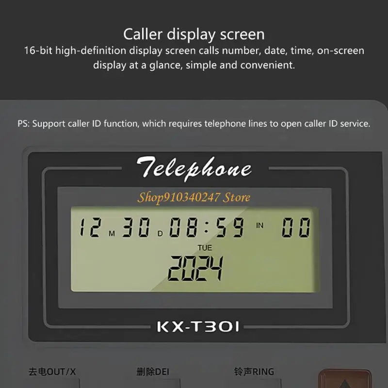 Q22A Corded Landline Phone Large Button Telephone LCD Display for ElderlyTelephone