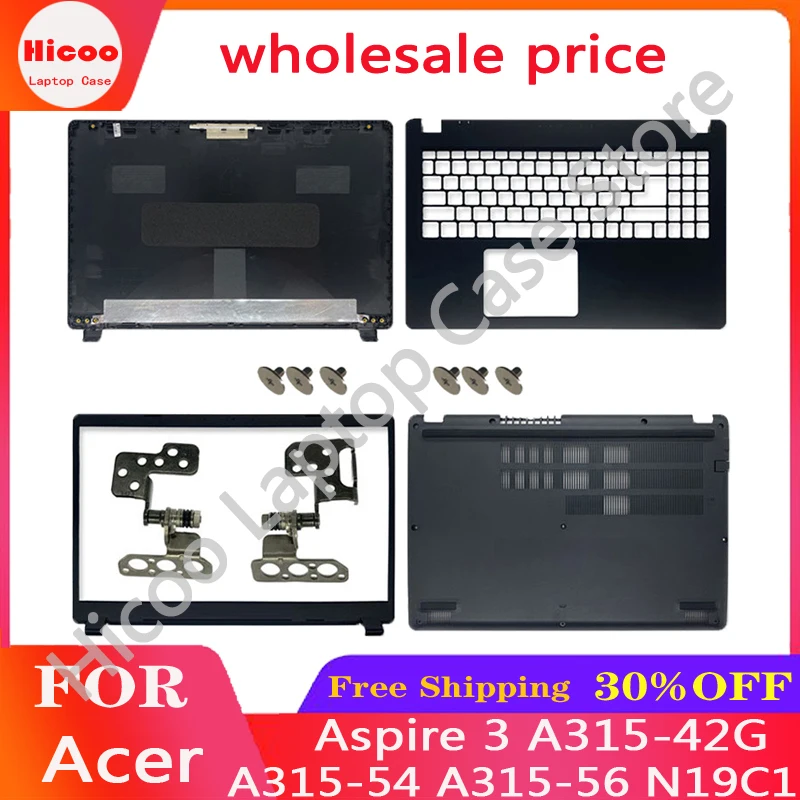 tampa traseira do lcd do portatil moldura frontal dobradicas top acer aspire a31542 aspire a315 42g a31554 a315 54k a315 56 n19c1 novo 01