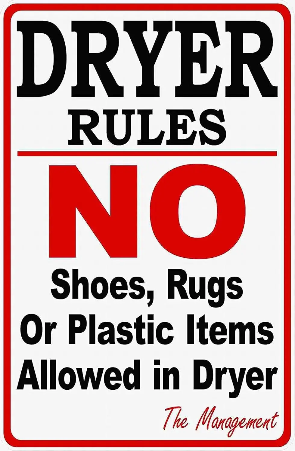 Warning Sign Notive Safety Parking  Dryer Rules Laundromat Wall Street Decor by PaBoe