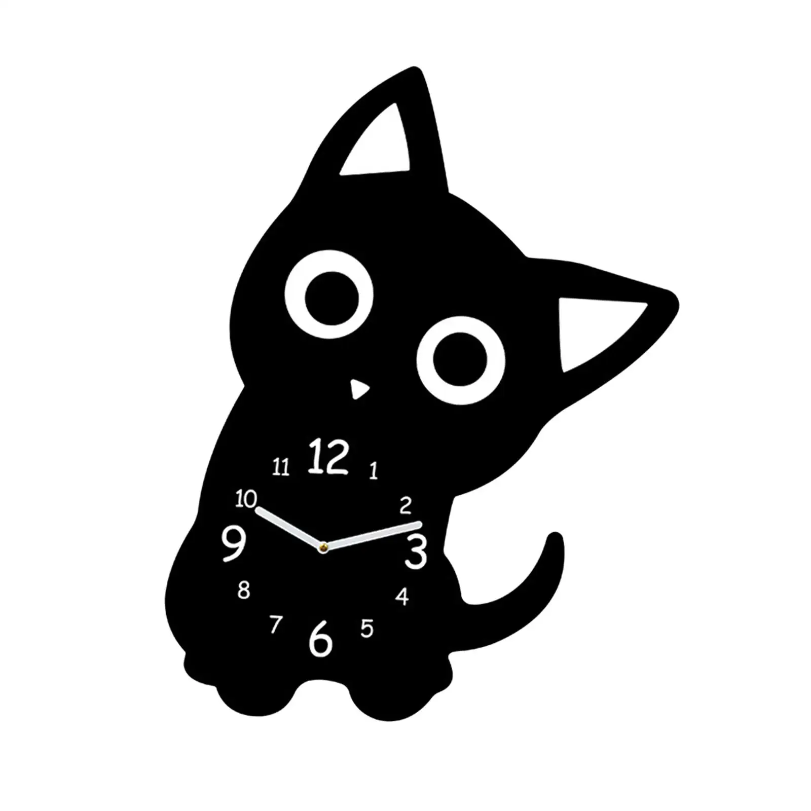 Charming Cat Shaped Acrylic Desk Clock Silent Non Ticking Bedroom Clock for Children Room Decor Modern Home