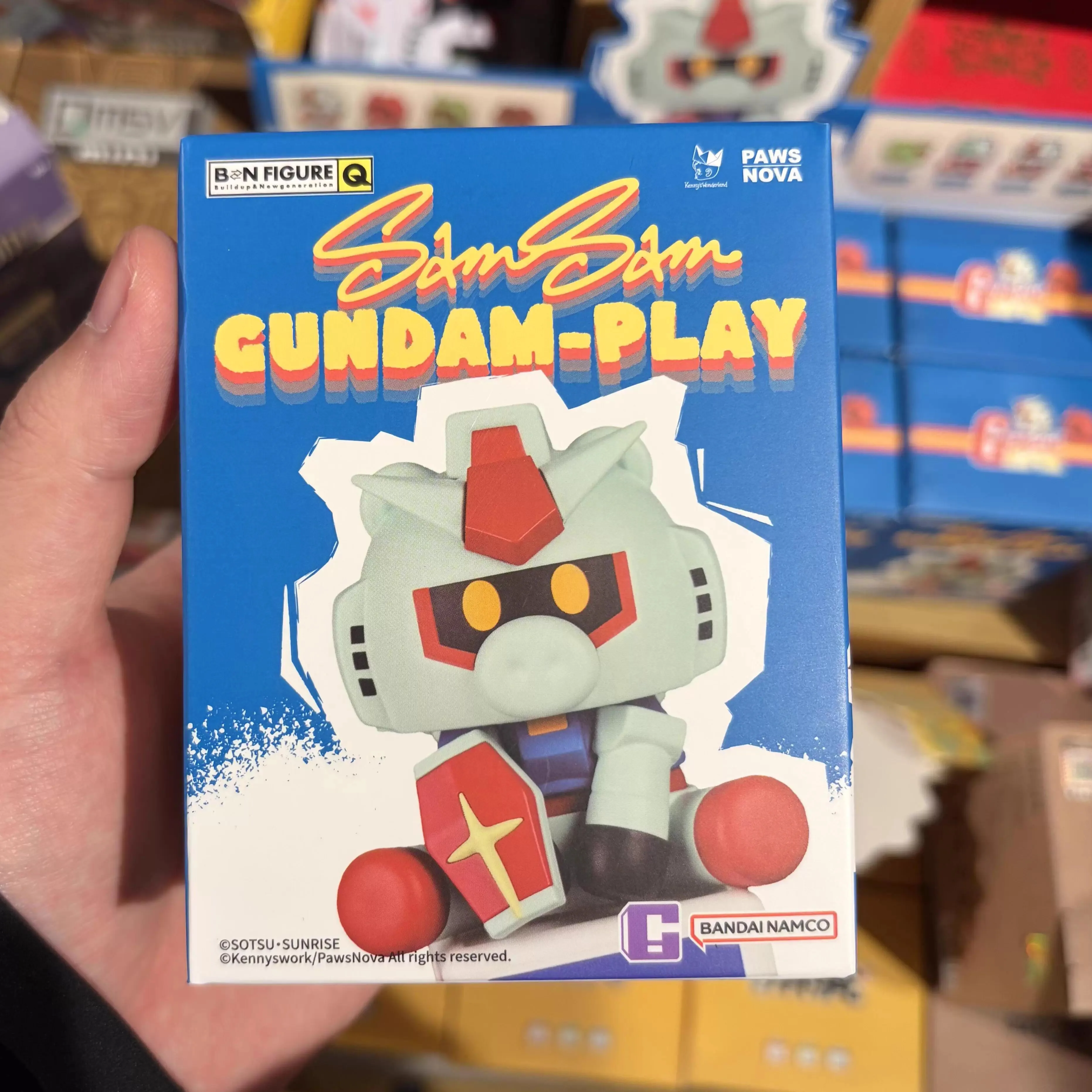 

Bandai Samsam Gundam Play Series Figure Q Trendy Blind Box Pig Nose Collectible Figure Desktop Ornament Anime Peripheral Toy