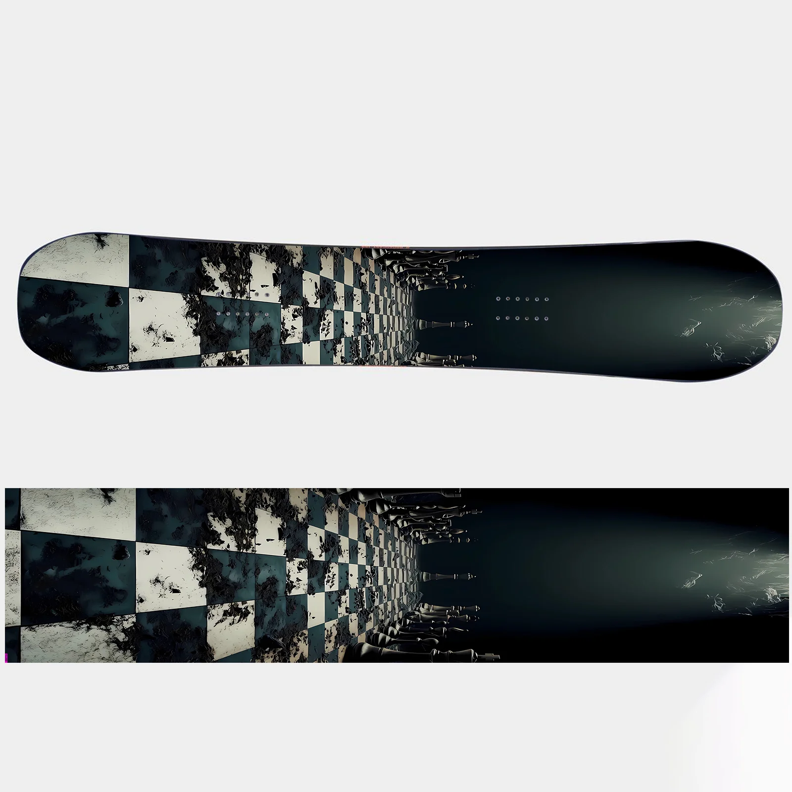

1 piece, dark checkerboard chess snowboard sticker, trendy snowboard sticker, patterned snowboard sticker, snowboard