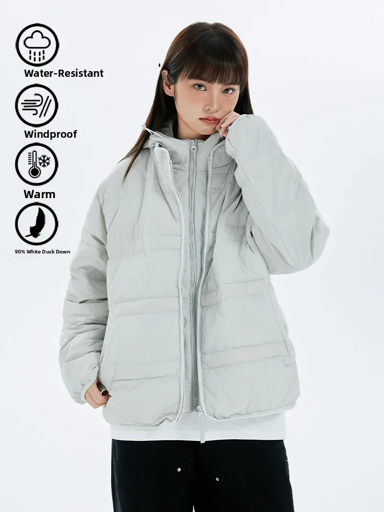 

Мужское свободное теплое пальто Jaet со съемным пухом, бирка Fisk Brand Commute Sle White Du down Filling Long Sve с капюшоном