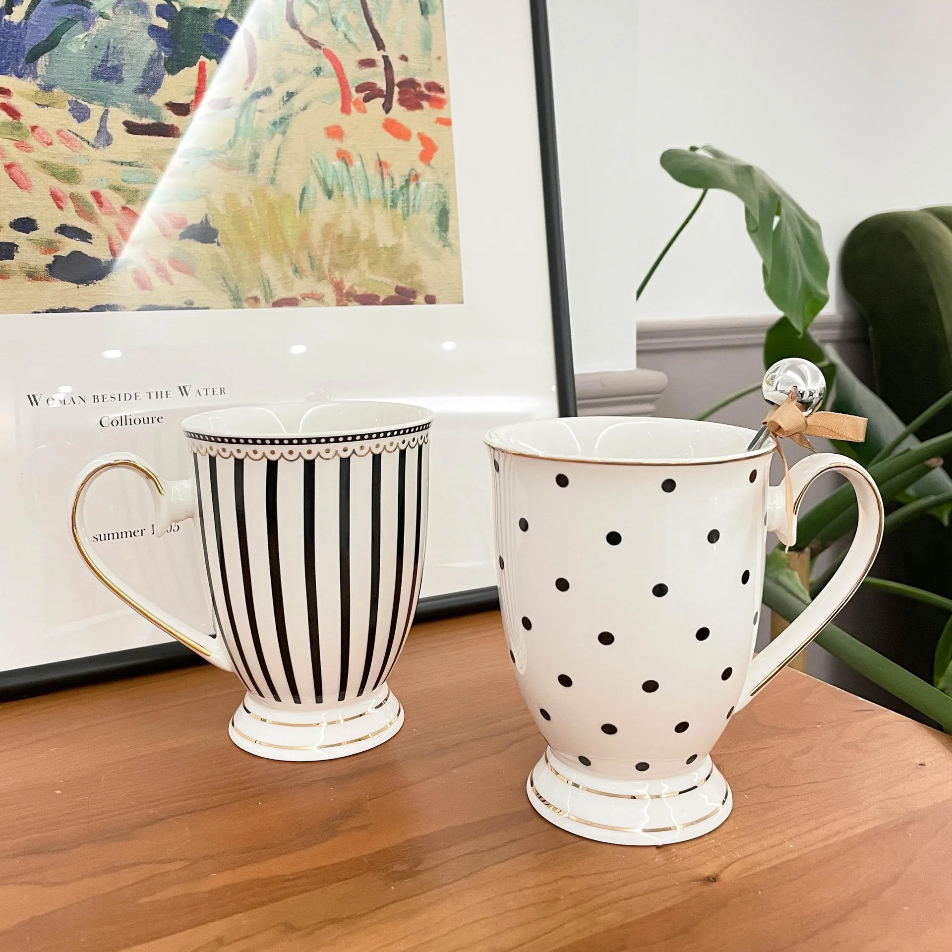 Nordic Retro Light Luxury Coffee Cup Western Phnom Penh Couple Ceramic Cups Premium Afternoon Tea Mug