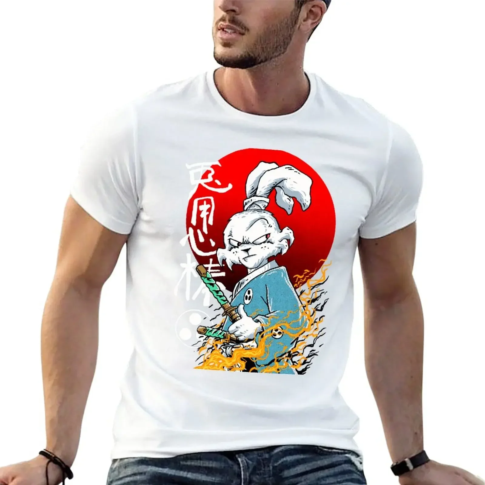 manga vintage anime clothes usagi yojimbo T-Shirt oversized t shirt men clothing summer clothes kawaii mens champion t shirts