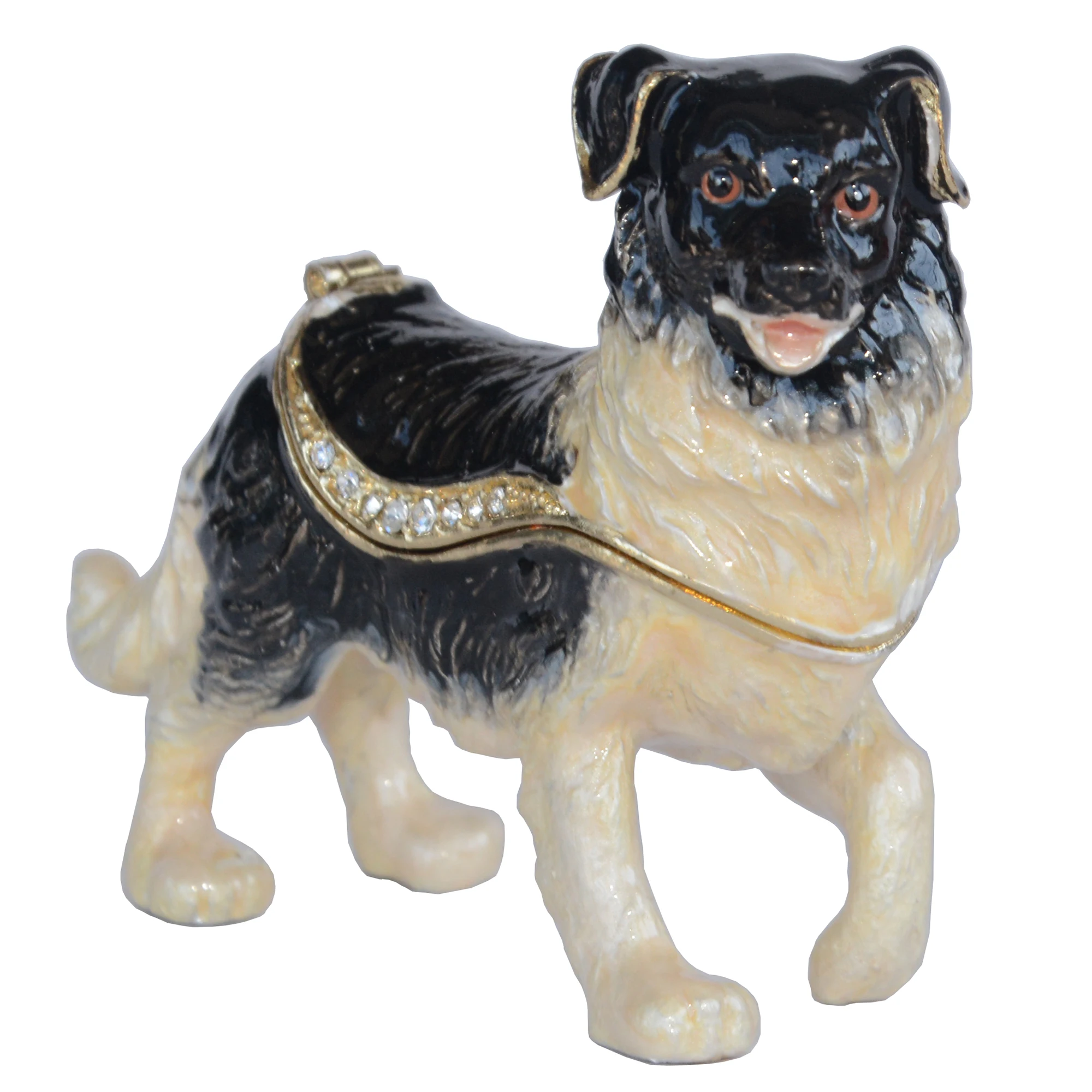 Border Collie Dog Trinket Keepsake Box, Metal Decoration, Birthday Present