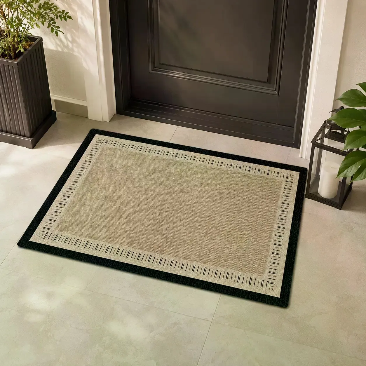 2026Elegant Faux Fur Floor Mat, Doormat, Cream Color High-End Design, Durable & Easy to Clean, Comfortable Footing, Ideal for Entryways & Home Spaces