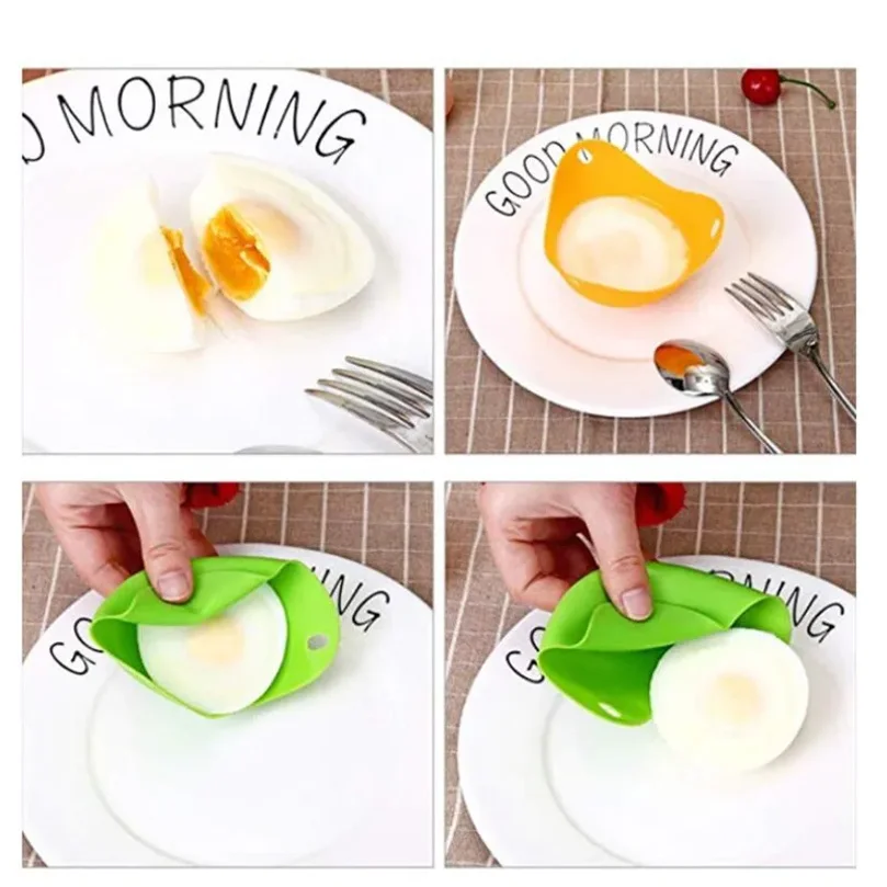 4Pcs/lot Silicone Egg Poacher Poaching Pods Pan Mould Egg Mold Bowl Rings Cooker Boiler Kitchen Cooking Tool Accessories Gadget