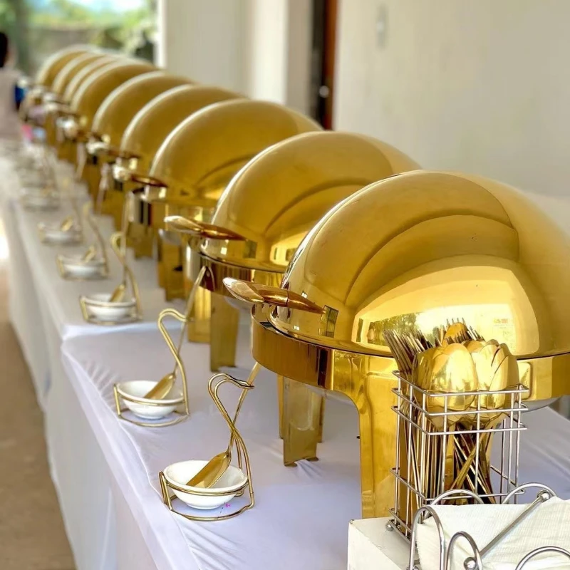 

Restaurant Hotel dish Buffet Gold Display equipment