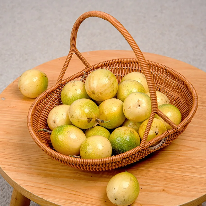 Plastic Imitation Rattan Woven Hand Basket Outdoor Picnic Picking Vegetables and Fruits Kitchen Living Room Egg Snack Basket view 2