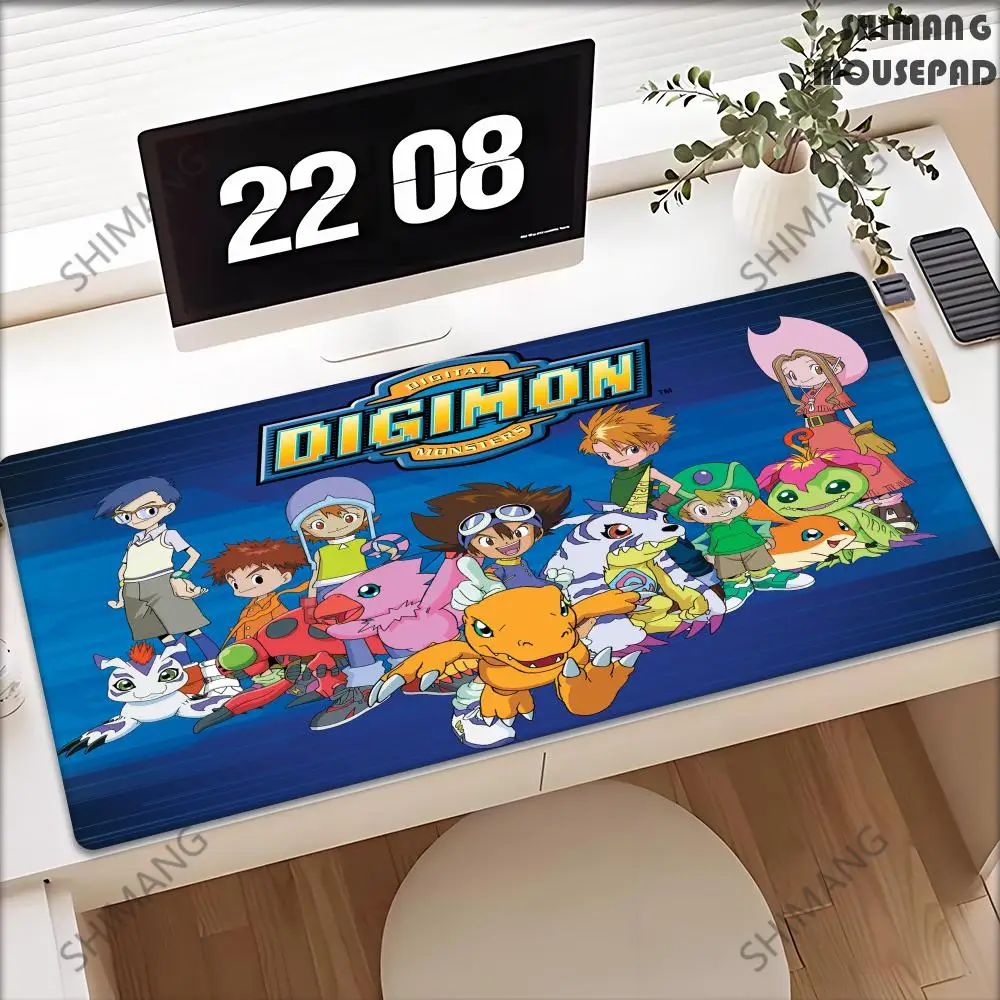 Anime Mousepad Digimon Adventure Gamer Desk Mat Office Large Computer Non-slip E-Sports Mouse Pad Desks Accessories Gaming Pads