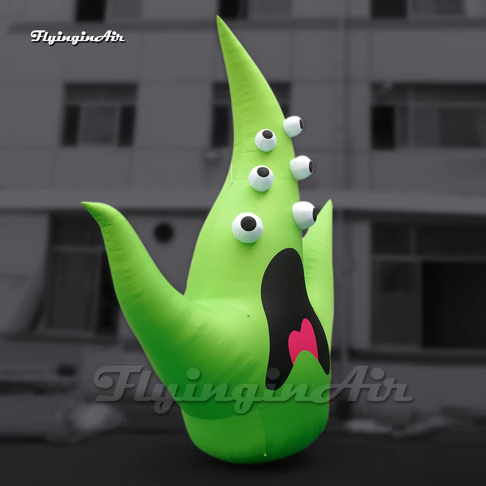 Scary Halloween Green Inflatable Multi-eyed Monster Air Blow Up Ghost With Eyeballs For Yard Decoration