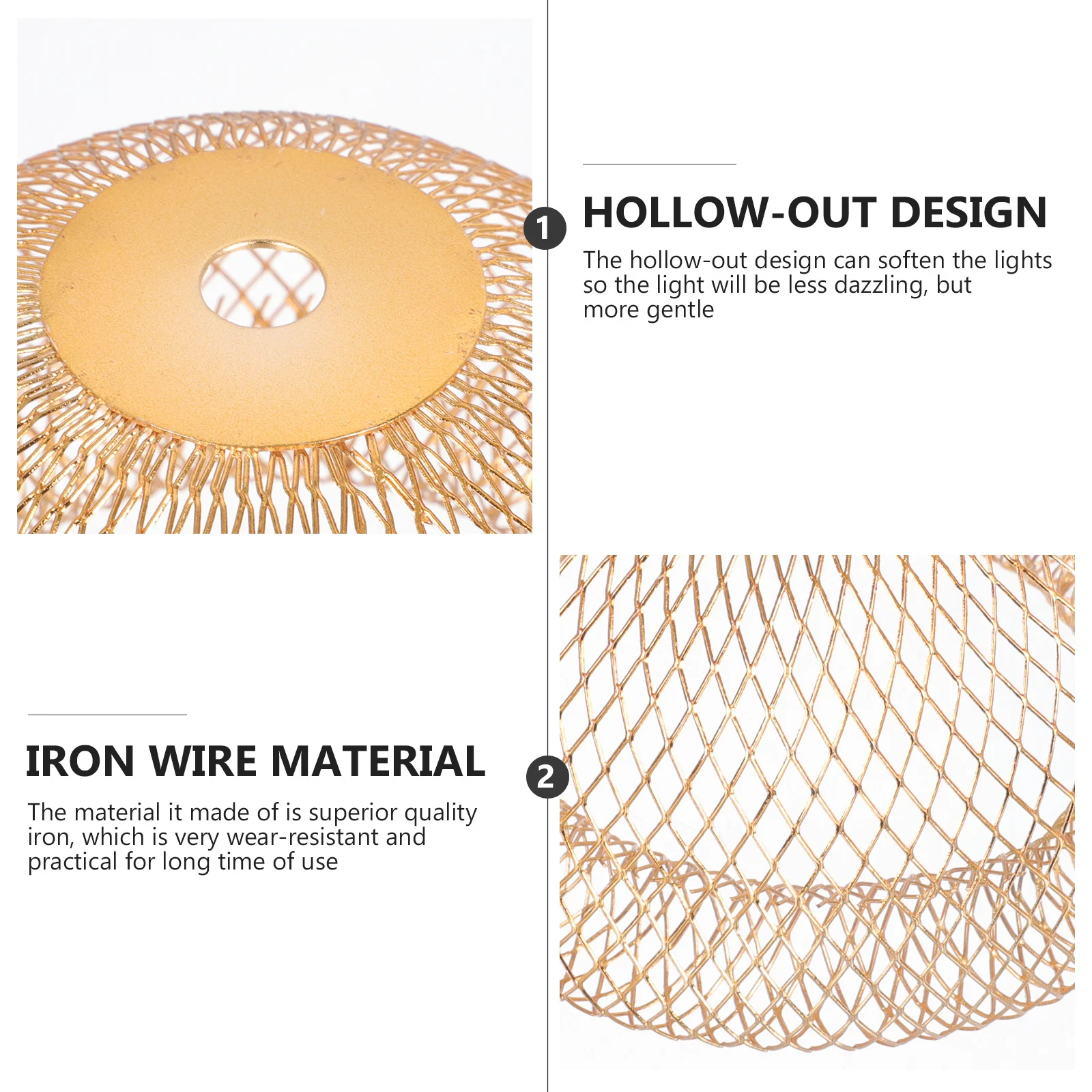 

1pc Iron Wire Lampshade Golden Hollow-Out Design For Home Decor Ceiling Light Cover Retro Hanging Lamp Accessory