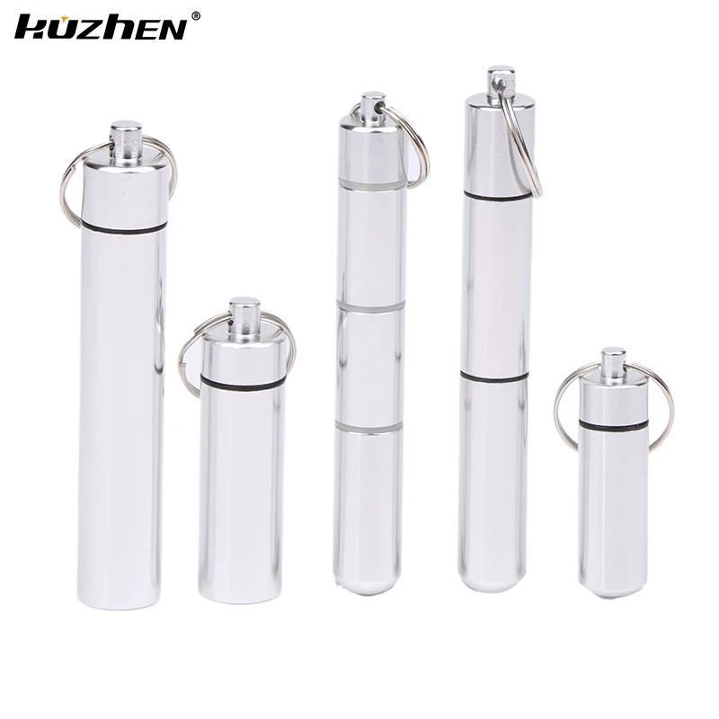 Boîte à médicaments étanche en aluminium, étui à pilules, cache-bouteille, porte-médicaments pour voyage, conteneur de camping, porte-clés, soins de santé