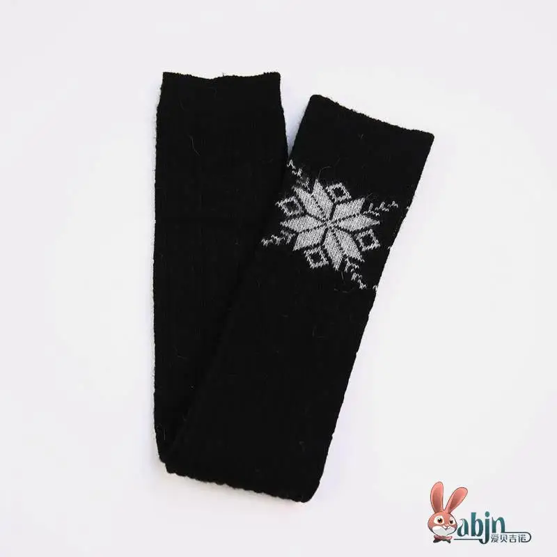 

Thiened Warm Rabbit Wool Knee-high Boot Covers Striped Knee Pad Boot Sos Home Comfort Footwear Accories over Knee