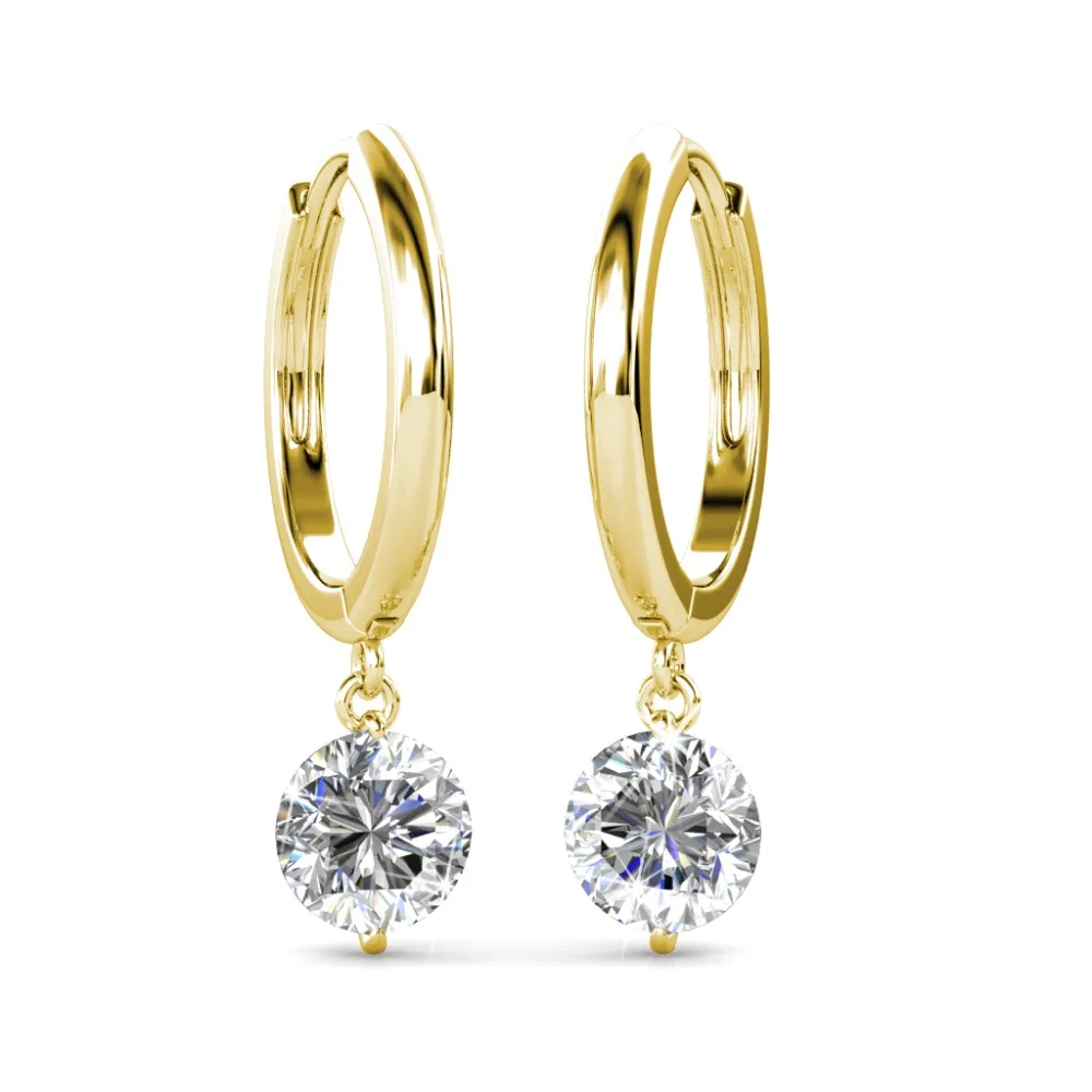 

Daisini Простые серьги-кольца, украшенные кристаллами премиум-класса из Сваровски, модные свадебные украшения для женщин