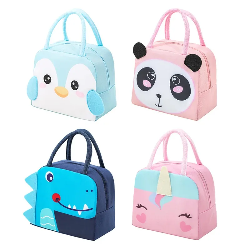 3D Three-Dimensional Bento Bag Cute cartoon Bento Bag Lunch Bag Handbag Storage Insulation Bag Canvas Lunch Box Bag Ice Pack
