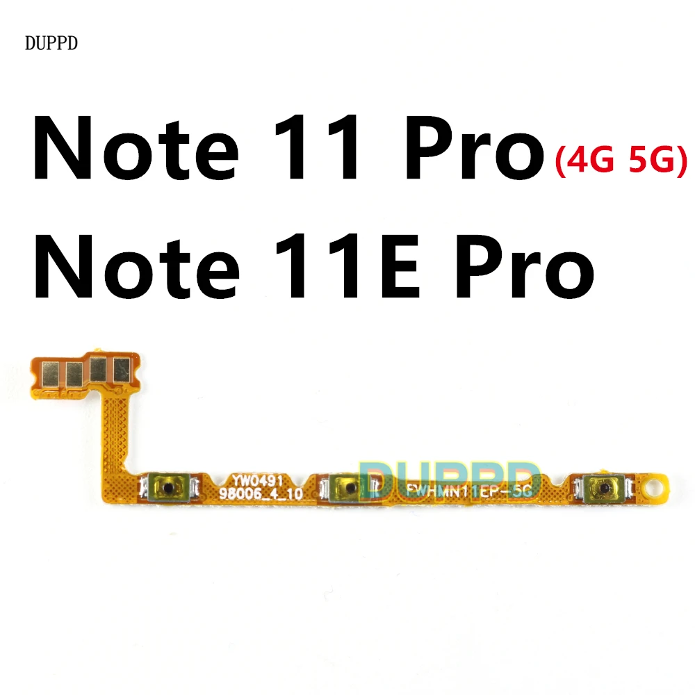 Power ON OFF Volume Mute Switch Control Key Button Flex Cable For Xiaomi Redmi Note 11 11E Pro 4G/5G 11Pro 11EPro