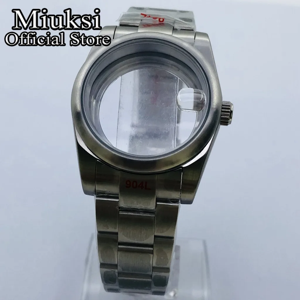 Miuksi 36mm/40mm brushed watch case sapphire glass fit NH35 NH36 ETA2824 2836 Mingzhu DG2813 3804 Miyota8215 PT5000 movement