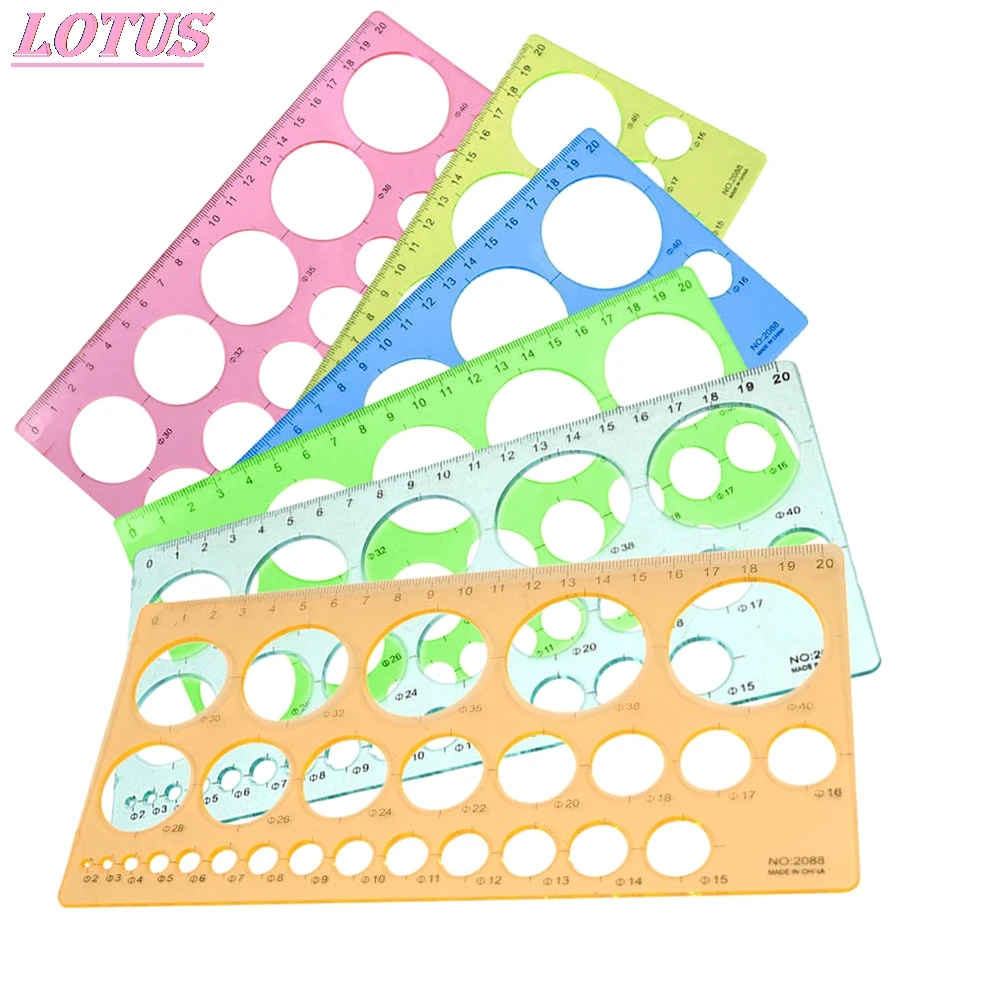 Ruler Kit with Watermark Template Circle Size Origami Paper Crafts Cold Creative Ruler Craft Tools School Office Supplier 1pc