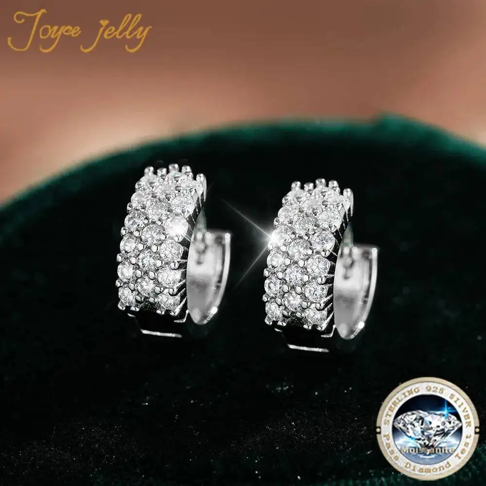 

JoyceJelly Full Moissanite Earrings for Women S925 Sterling Silver Wedding Jewelry Luxury Lab-created Diamond Stud Earrings