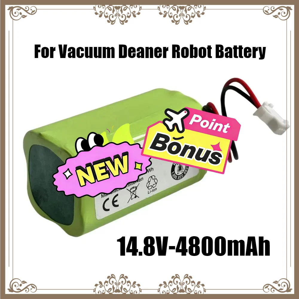 🚧⭐ 4.8Ah 14.4V Battery For eufy RoboVac 15C 15T 25C 30 30C 35C MAX G10 G15 G20 G30 Hybrid Edge Robot Vacuum Cleaner Accessories