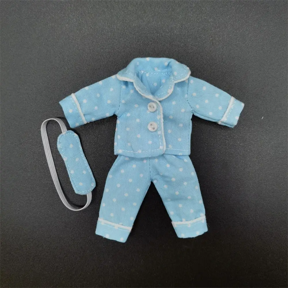Pop Accessoires Shirt Broek Pop Pyjama Oogmasker Aankleden Ob11 Slaapkleding Schattig 6 Kleuren Obitsu 11 Kleding 1/12 BJD Pop