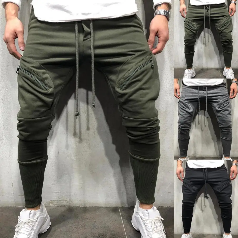 Casual Men Pants All Match Anti-crack Full Length Comfortable Touching Men Sweatpants