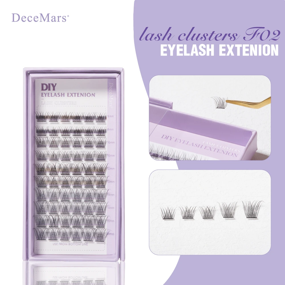 Decemars clusters extensions 8-16mix einzelne wimpern cluster diy wimpern verlängerungen zu hause (f02)