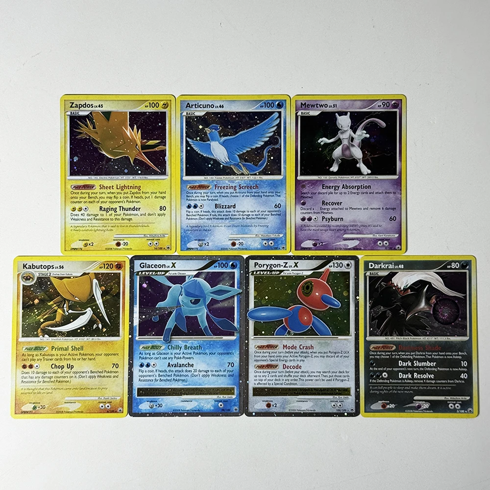 PKM English PTCG Proxy Game Card Majestic Dawn Articuno Darkrai Glaceon KabutopSi Mewtwo Porygon-Z Zapdos Collection  Gift Card