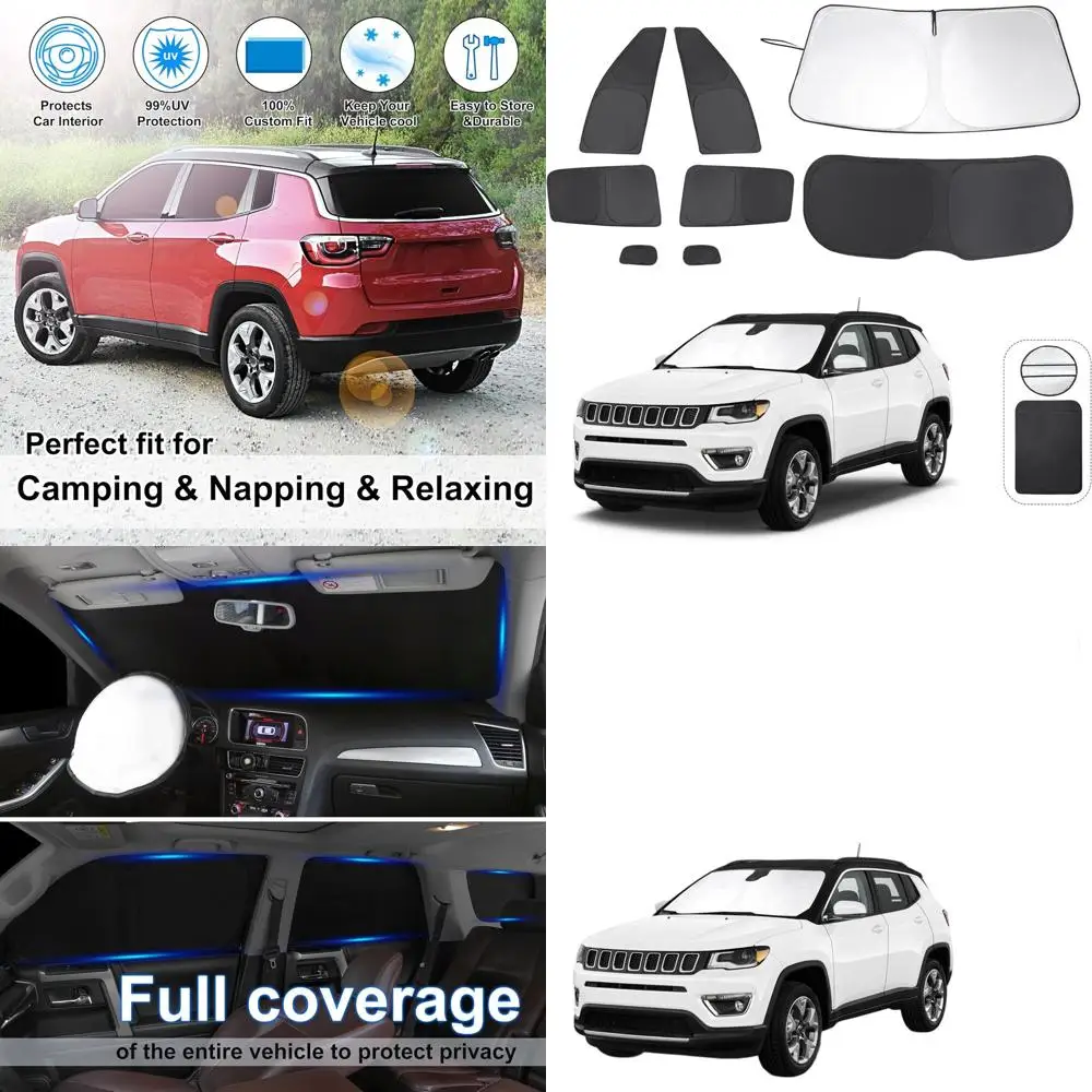 

2017-2024 Солнцезащитные козырьки для боковых и задних окон автомобиля с компасом, комплект из 8 предметов для защиты от ультрафиолета и конфиденциальности