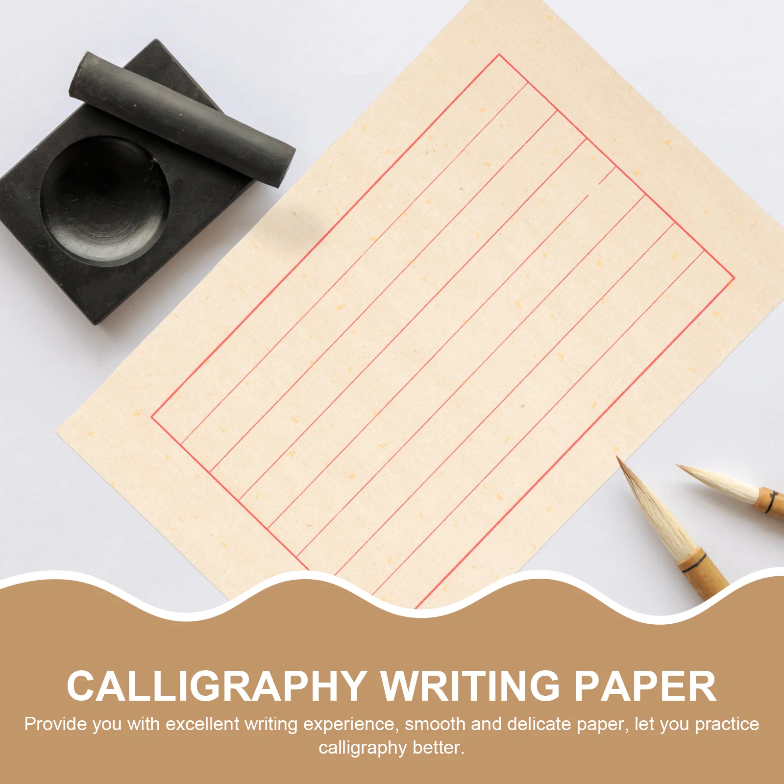 

50 Sheets Calligraphy Paper Chinese Calligraphy Practice Writing Paper for Brush Ink Use Durable Practice Sheets