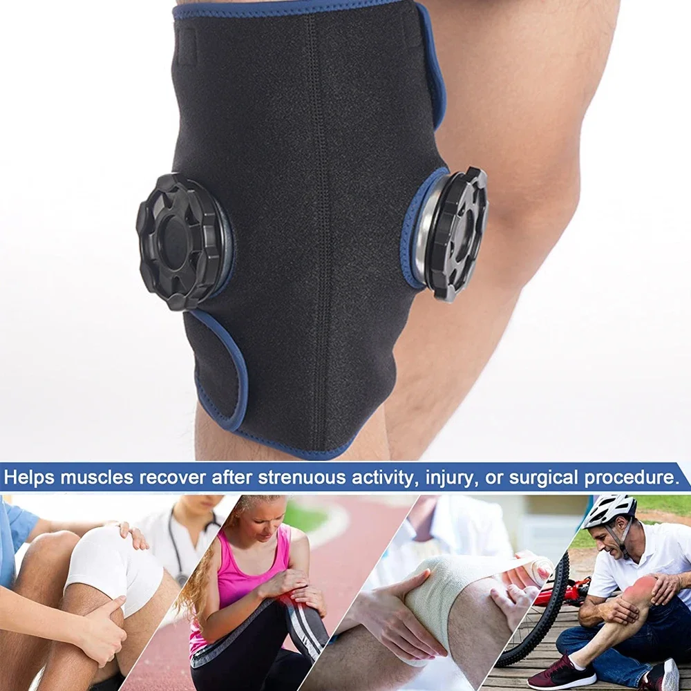 1Pcs Adjustable Knee Ice Pack Wrap Cold/Hot Gel Compression Knee Brace Injury Cold Compression Knee Support Pain Relief