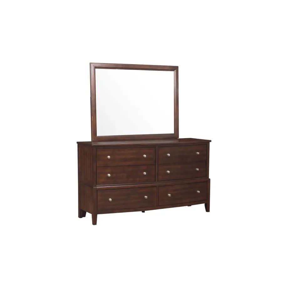 Transitional Style Bedroom Furniture 1pc Dresser of 6x Drawers Dark Cherry Finish Wooden Furniture