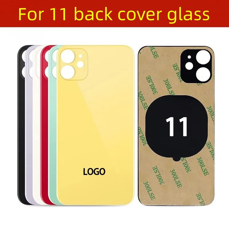 back cover For iPhone 11 Back Glass Panel Battery Cover Replacement Parts New  Same With Logo Rear Housing Big Hole Camera Glass