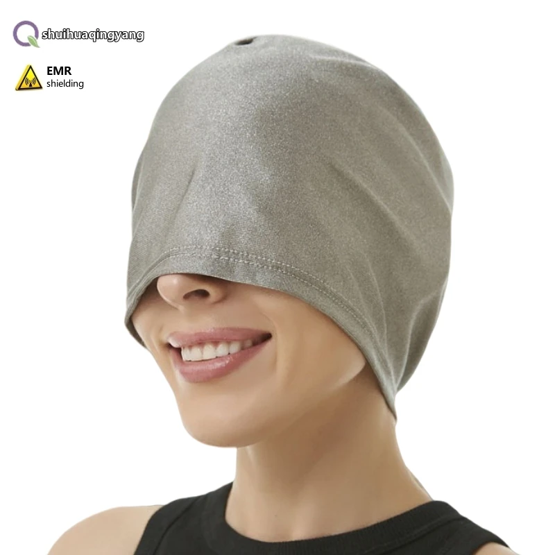 Authentic electromagnetic radiation protective silver fiber lining cap Household Appliances EMF shielding unisex sleep cap