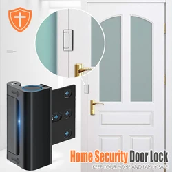 New Home Security Door Lock Aluminum Alloy Anti-theft Door Lock Childproof Door Reinforcement Lock with 3 Inch Stop