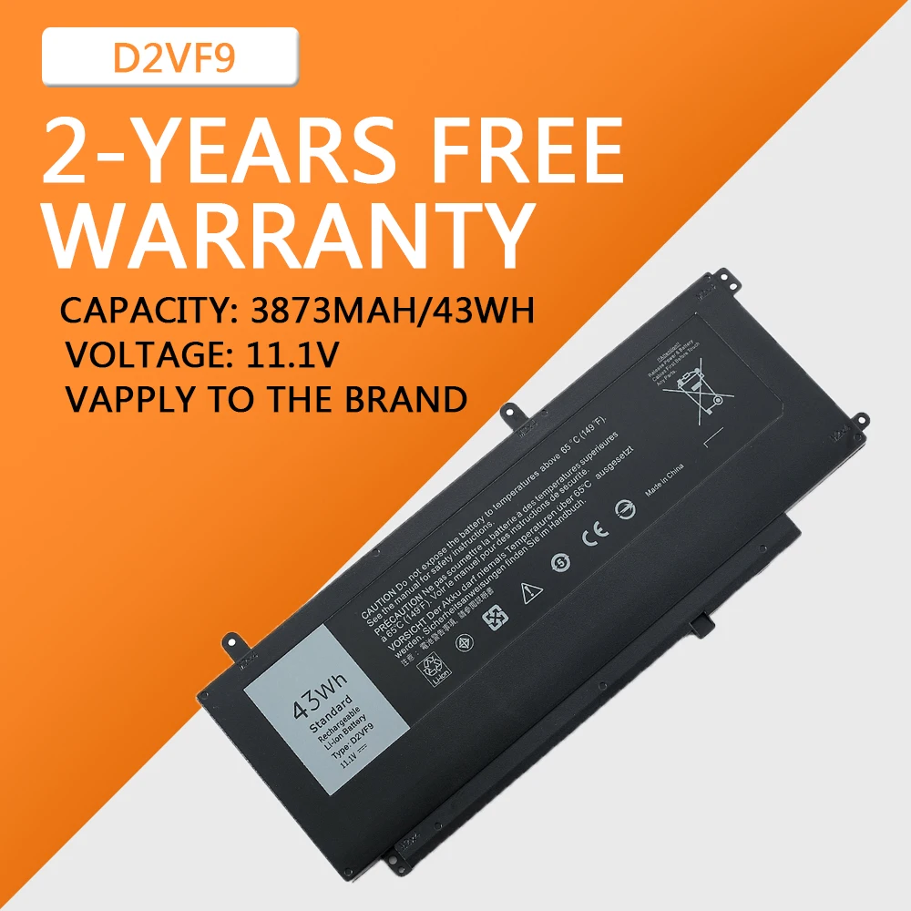 

D2VF9 Laptop Battery For Dell Inspiron 15 7547 7548 For Vostro 5459 Sereis 0PXR51 0YGR2V P41F P68G 4P8PH PXR51 43WH