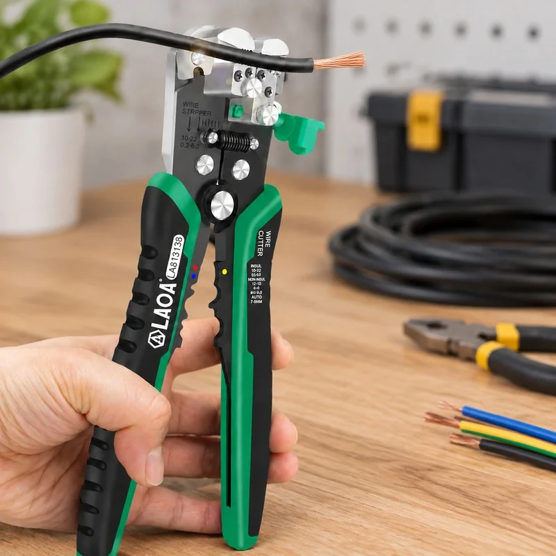 automatic-cable-cutter-and-stripper-tool-featuring-built-in-spring-for-electricians