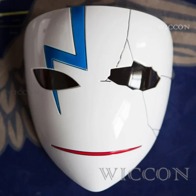 أنيمي أغمق من الأسود Hei الراتنج قناع تأثيري كسر الوجه المبتسم أقنعة الطيف هالوين الهيكل العظمي للجنسين الدعائم الملحقات